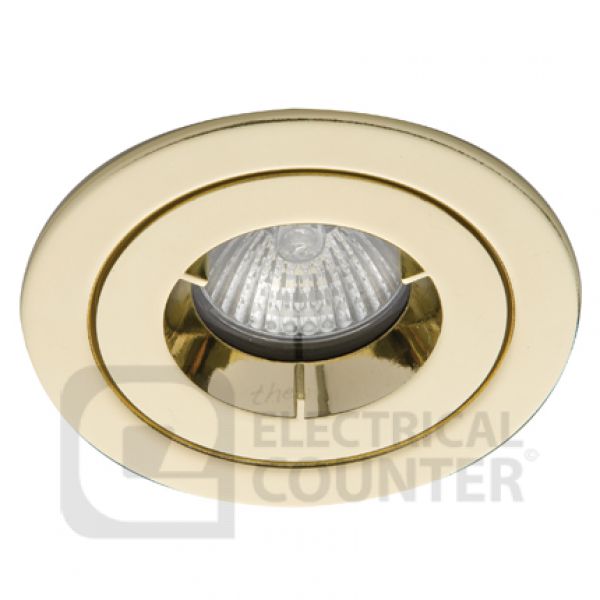 Ansell AMICD/IP65/BR iCage Mini Brass 50W GU10 IP65 108mm Fire Rated Downlight