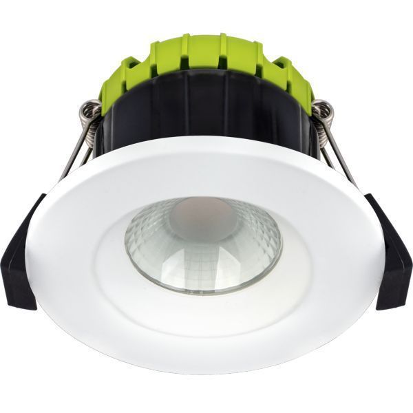 Luceco EFCB40W27 FType Compact Matt White IP65 4W 400lm 2700K 90mm Dimmable LED Fire-Rated Regressed Downlight