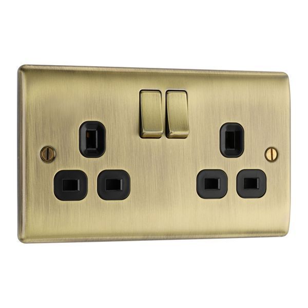 Watch a video of the BG NAB22B Nexus Metal Antique Brass 2 Gang 13A Switched Socket