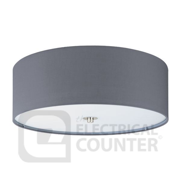 Pasteri Grey Fabric Ceiling Light 3x60W E27 475mm