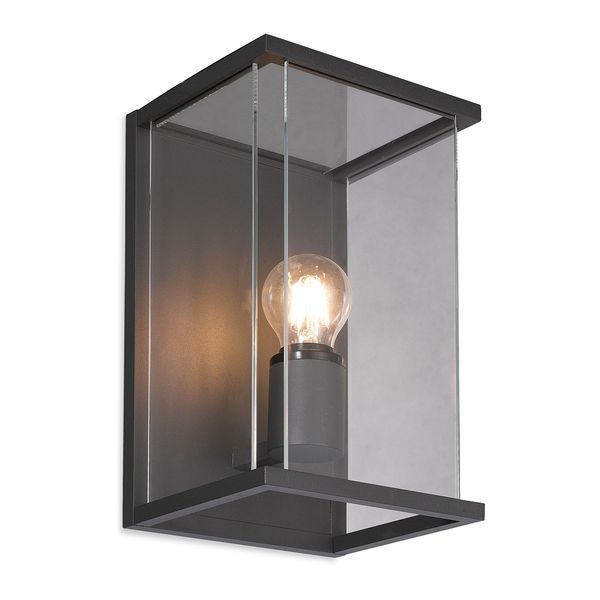 Graphite Carlton Wall Light with Clear Glass 1 x 15W E27 A60