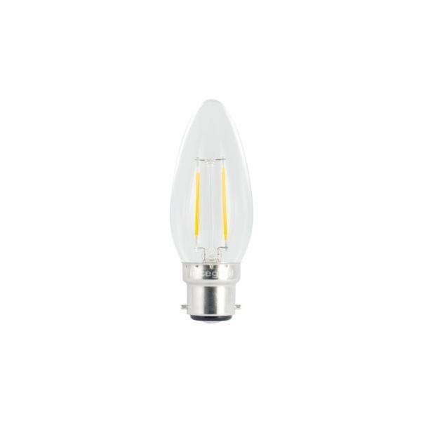 Integral LED ILCANDB22NC002 2.0W 2700K B22 Non-Dimmable Glass Omni Filament Candle LED Lamp