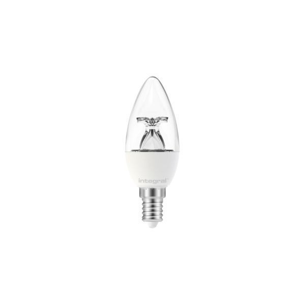 Integral LED ILCANDE14NC009 3.4W 2700K E14 Non-Dimmable Clear Candle LED Lamp