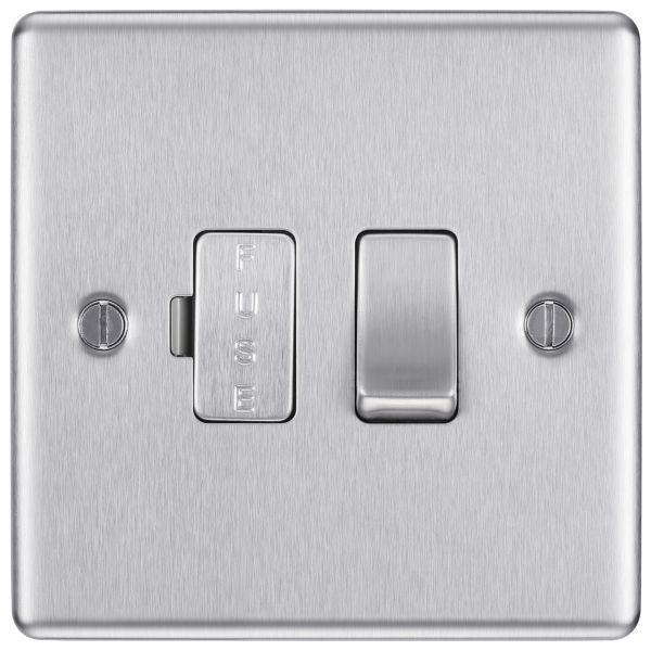 Matrix MT13FCUBS Brushed Steel 13A Switched Fused Spur Unit