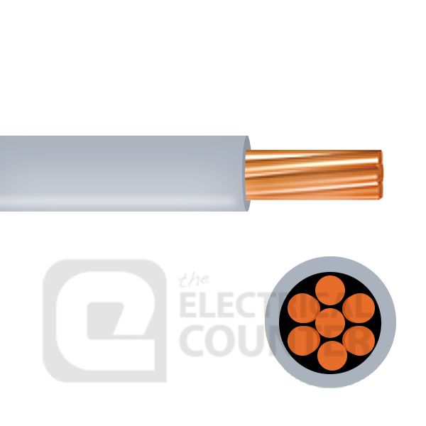 Pitacs 6491B10.0GR-100m Grey Single Core Low Smoke, Zero Halogen 6491B 10.0mm Cable - 100m