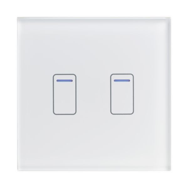 Retrotouch 01403 Crystal White 2 Gang 3-800W 2 Way Touch LED Light Switch