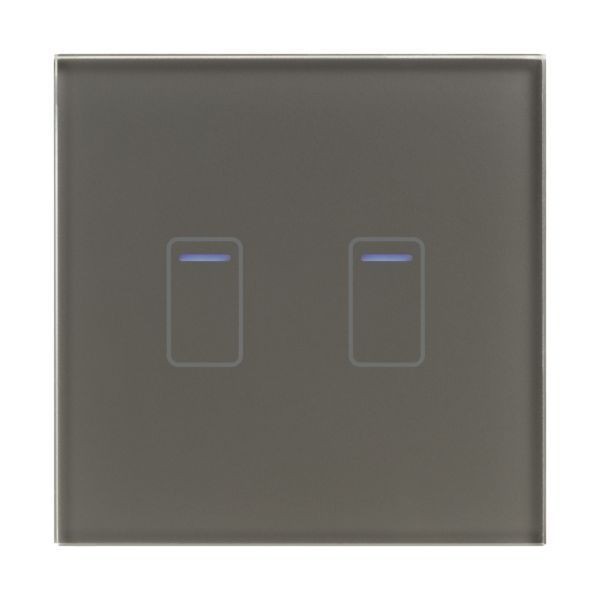 Retrotouch 01415 Crystal Grey 2 Gang 3-800W 2 Way Touch LED Light Switch