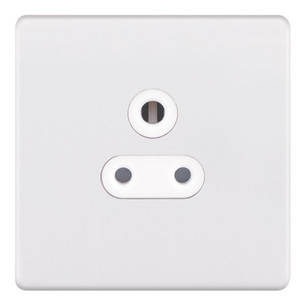 Selectric 5MPLUS-926 5M-PLUS Screwless Matt White 1 Gang 5A Unswitched Shuttered Round Pin Socket