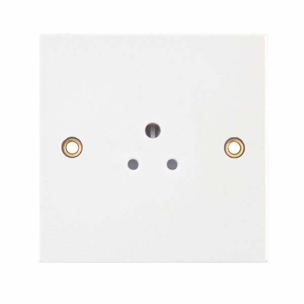 Selectric LG9091 Square White 1 Gang 2A 3 Pin Unswitched Round Pin Socket
