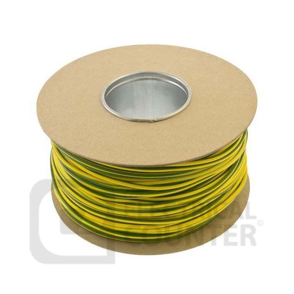 Unicrimp QES4 Green and Yellow PVC 4mm Earth Cable Sleeving 100m