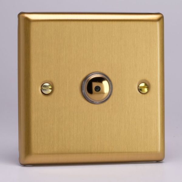 Varilight IJBI101 Classic Brushed Brass 1 Gang 100W 1 Way Infrared Remote or Touch Master LED Dimmer Switch