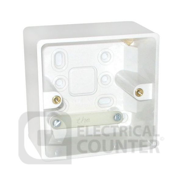 BG Electrical 877 Moulded White Round Edge 1 Gang 50mm Surface Box