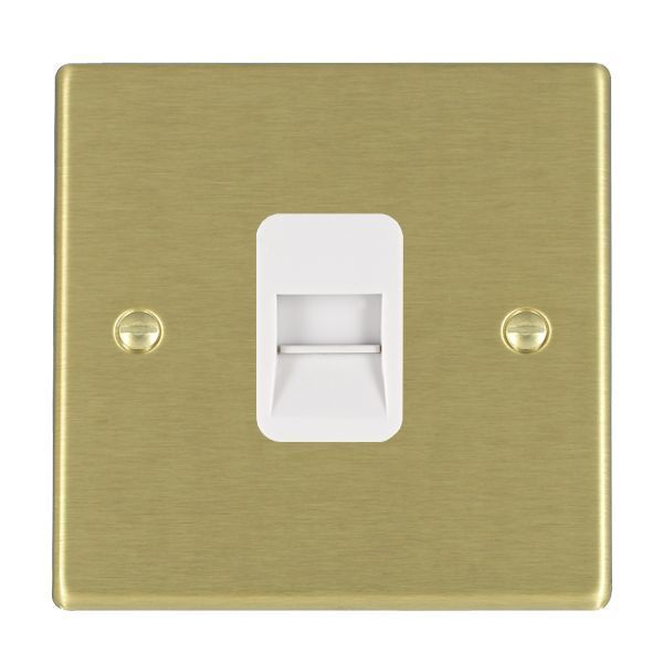 Hamilton 72TCSW Hartland Satin Brass 1 Gang Secondary Telephone Outlet - White Insert