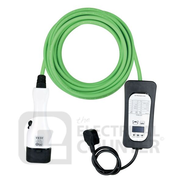 Mode 2 Electric Vehicle 10m Charging Cable 3 Pin Plug to Type 2 10A 2.3kW
