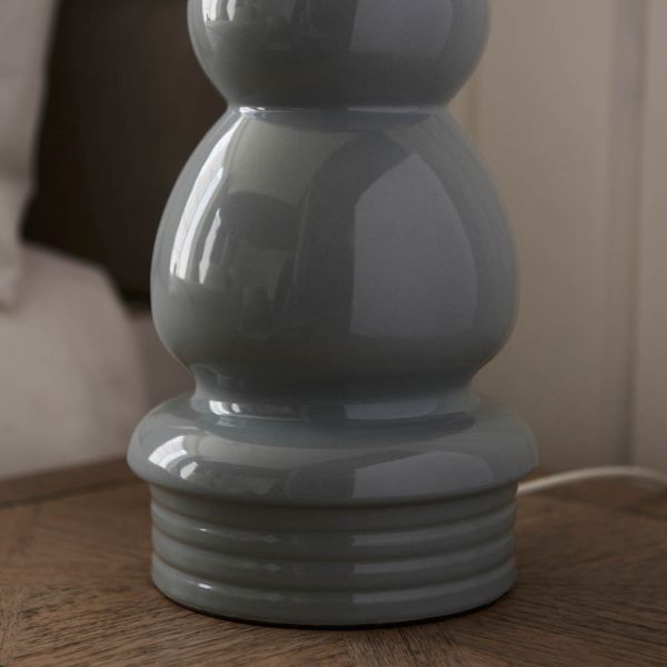 Endon Lighting 100166 Provence Pale Grey Ceramic IP20 10W E27 Table Lamp Base