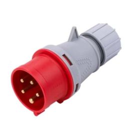 Deligo 4P415-16 Red IP44 16A 415V 3 Pole and Neutral 4 Pin Industrial Plug