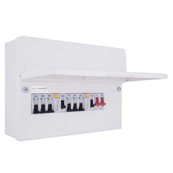 BG Fortress CFUDP16606A 6 Way 2x63A 30mA Type A RCD 2x6A 6x B-Curve MCB 100A Main Switch Metal Populated Consumer Unit